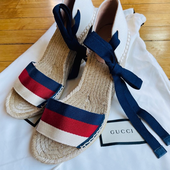 Gucci Sylvie Ankle-Tie Espadrille - Picture 2 of 7